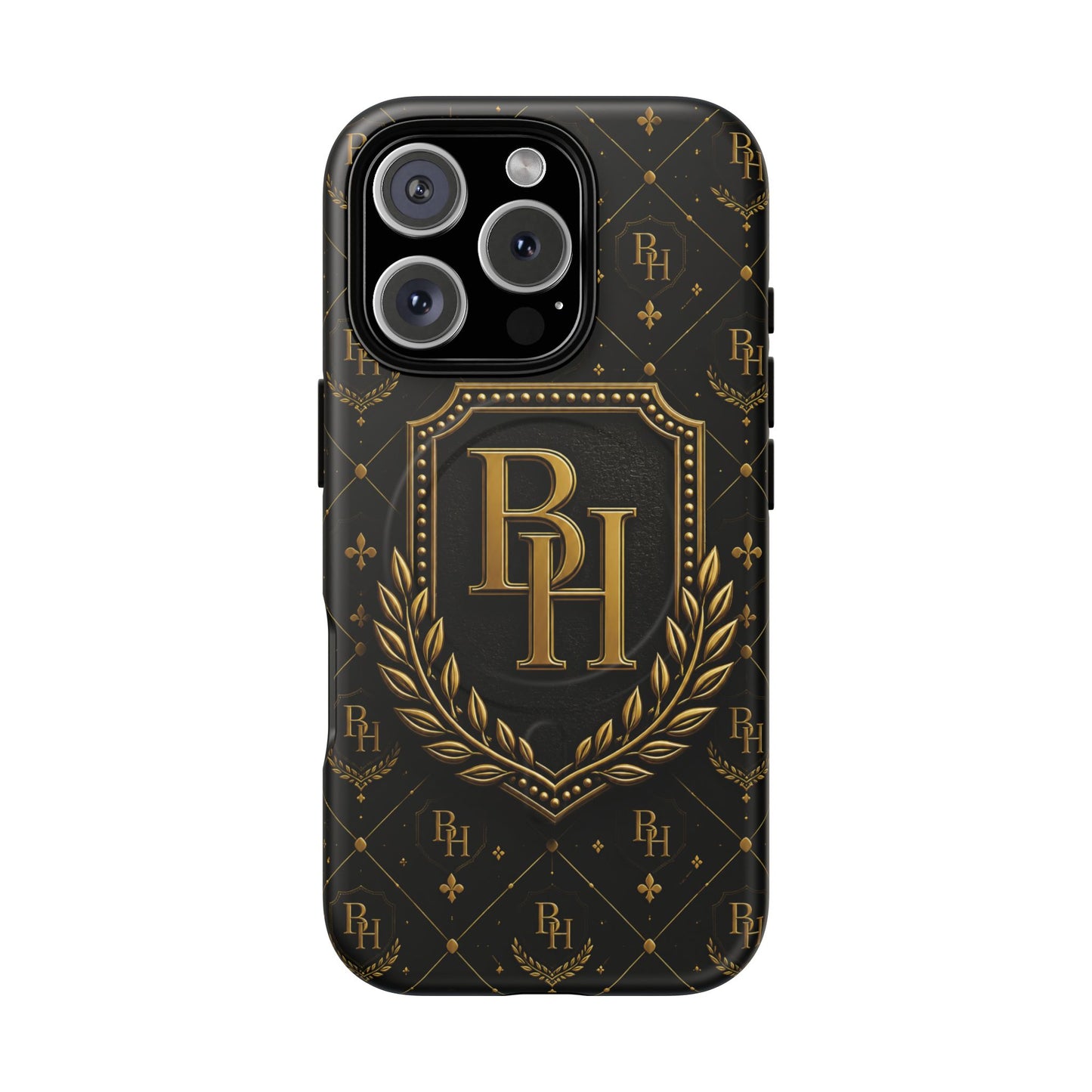 Luxury Monogram Tough Magnetic Phone Case — Gold RH Crest