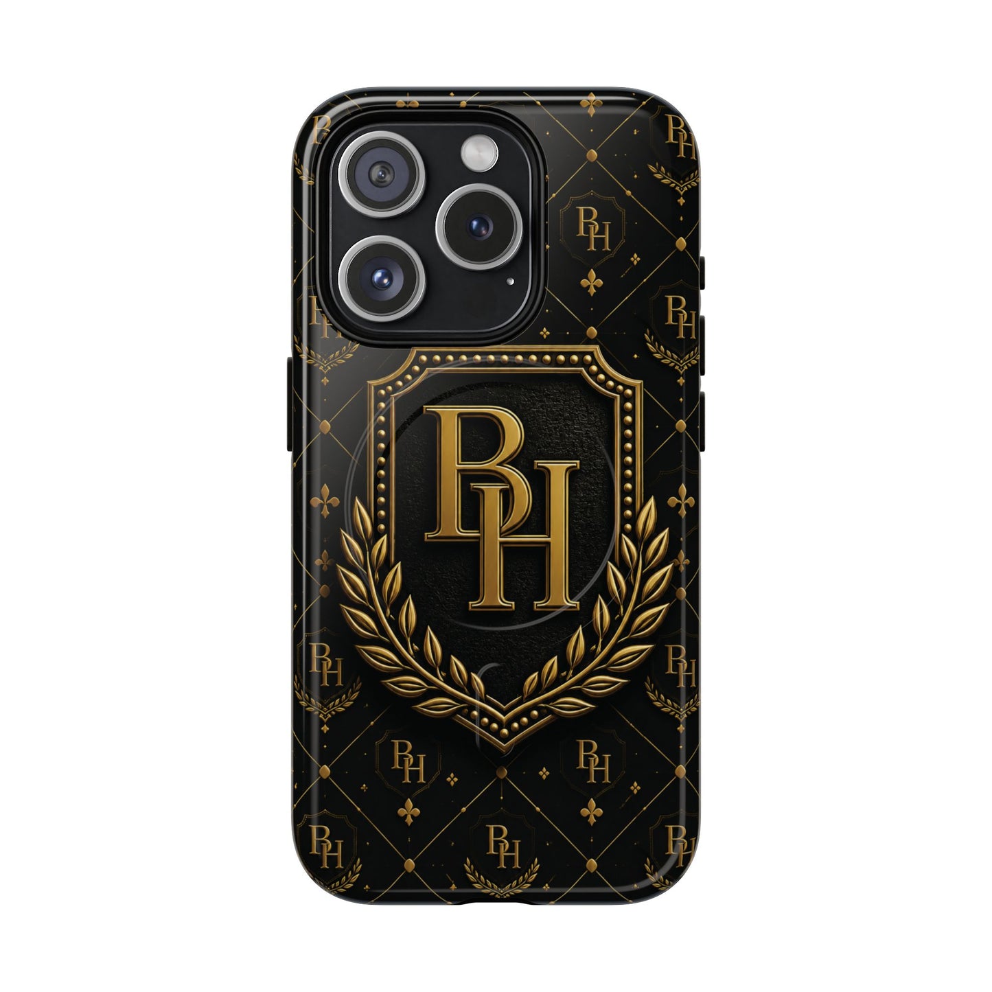 Luxury Monogram Tough Magnetic Phone Case — Gold RH Crest