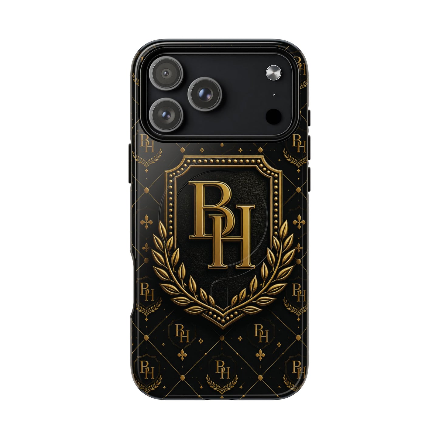 Luxury Monogram Tough Magnetic Phone Case — Gold RH Crest