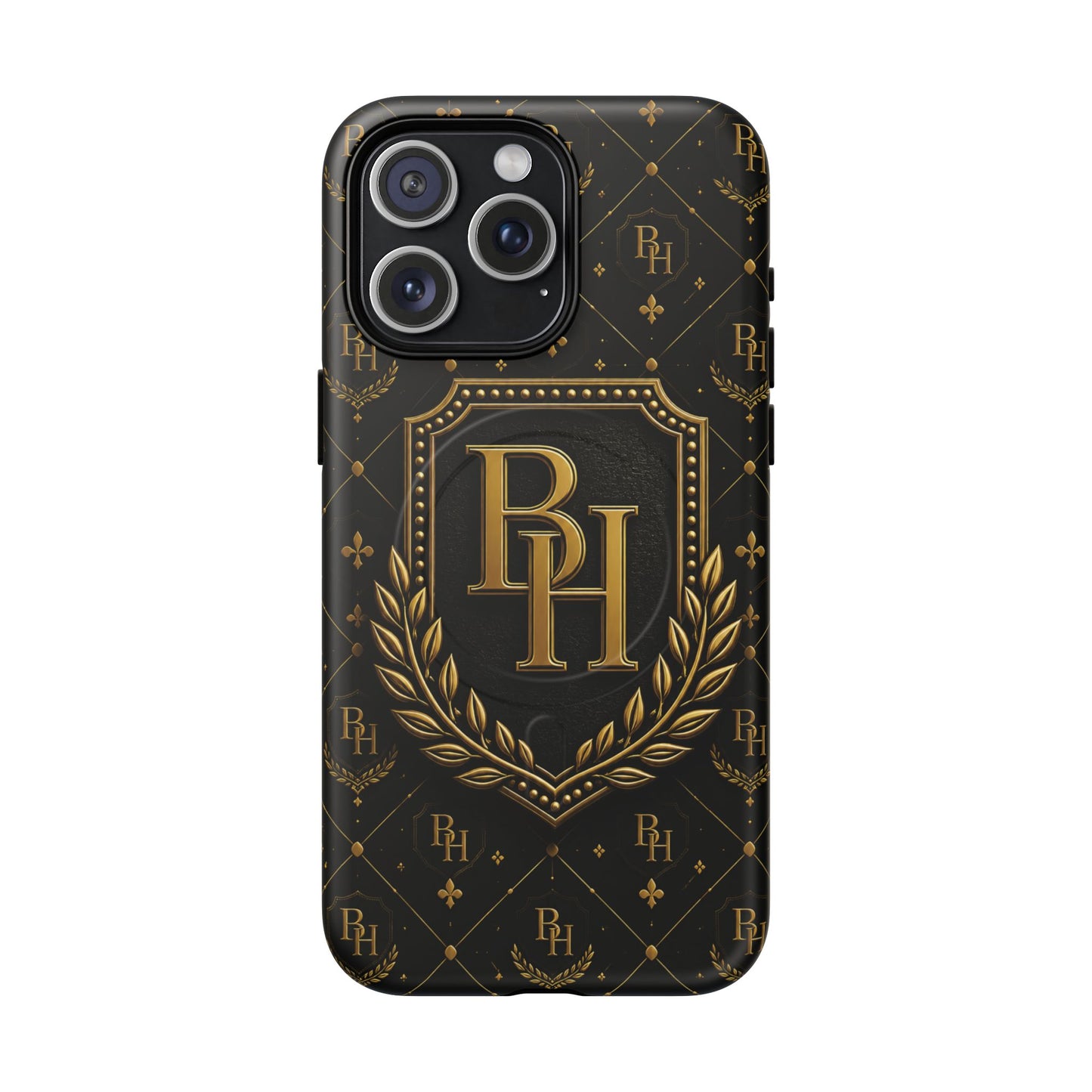 Luxury Monogram Tough Magnetic Phone Case — Gold RH Crest