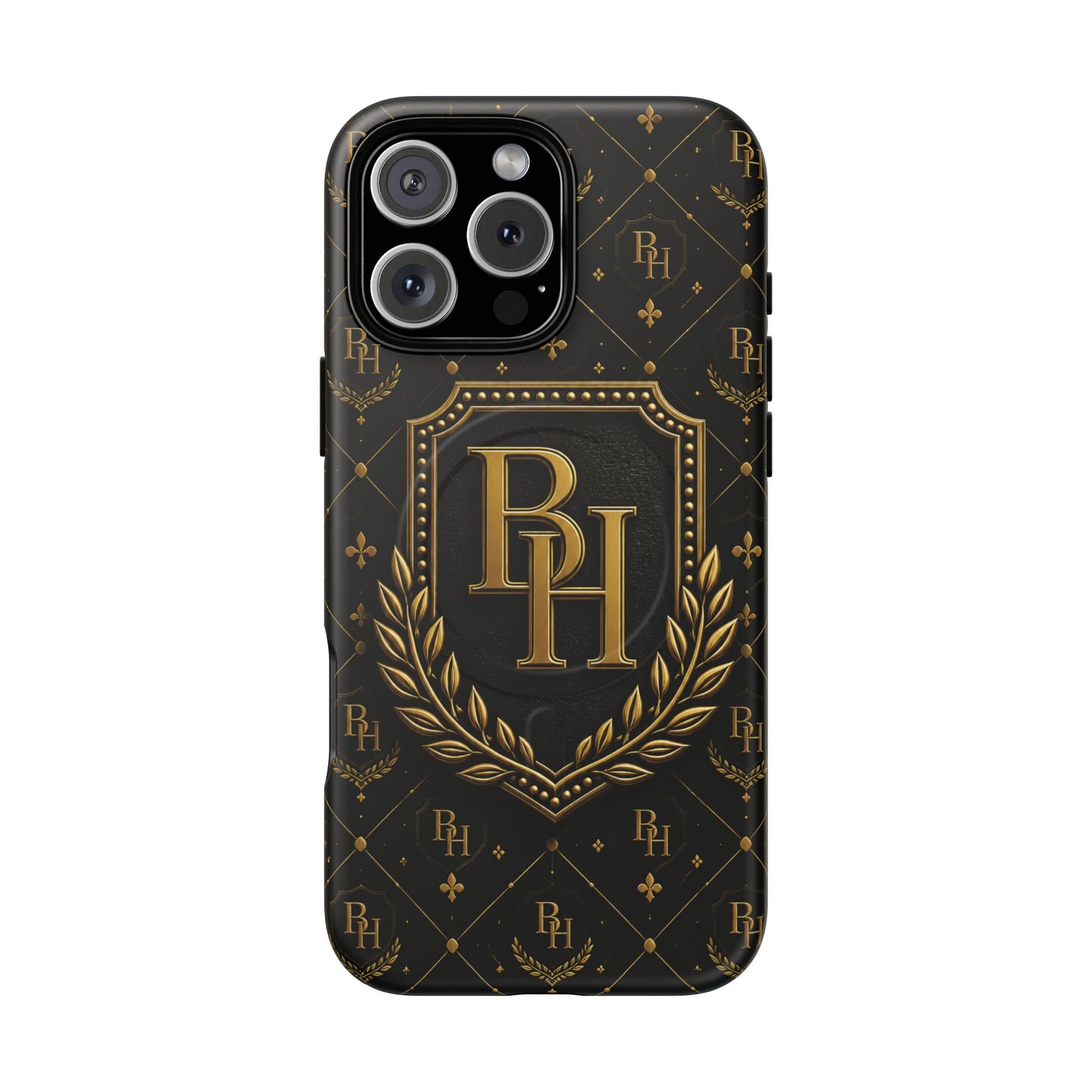 Luxury Monogram Tough Magnetic Phone Case — Gold RH Crest