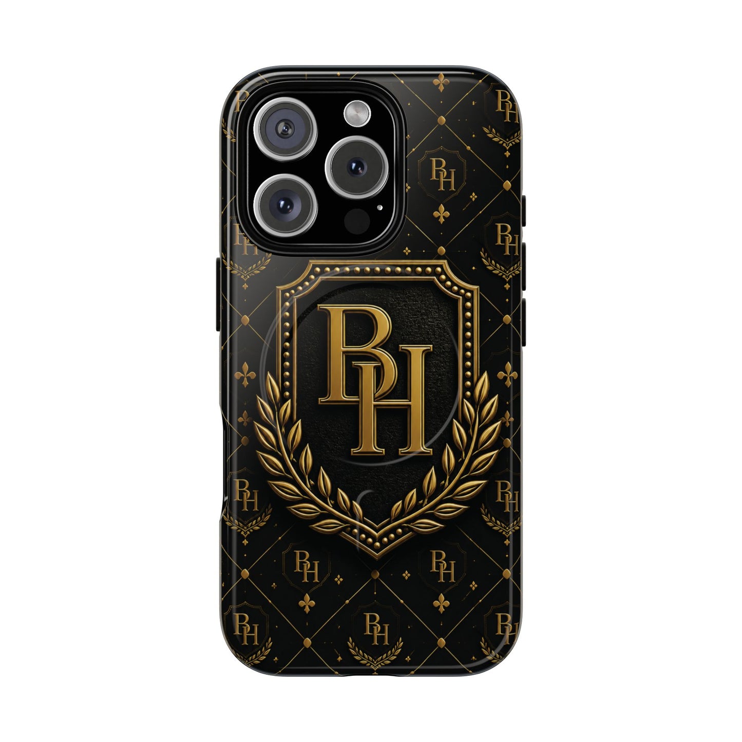 Luxury Monogram Tough Magnetic Phone Case — Gold RH Crest