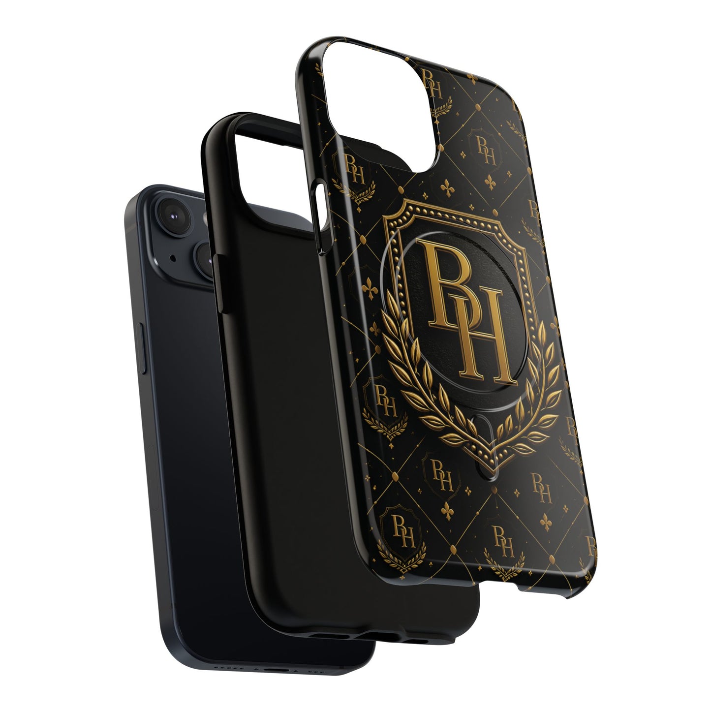 Luxury Monogram Tough Magnetic Phone Case — Gold RH Crest