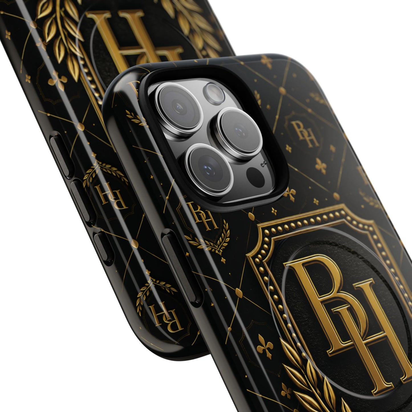 Luxury Monogram Tough Magnetic Phone Case — Gold RH Crest