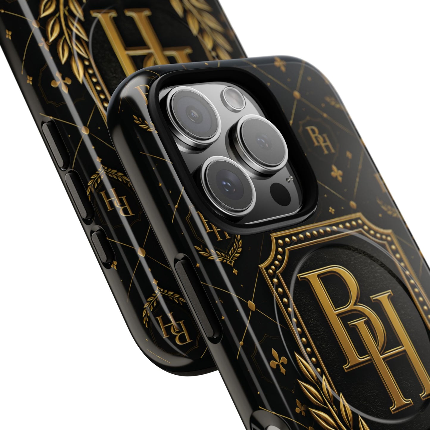 Luxury Monogram Tough Magnetic Phone Case — Gold RH Crest