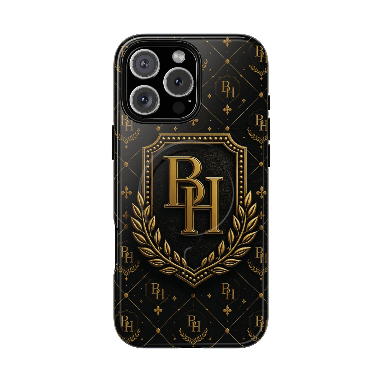 Luxury Monogram Tough Magnetic Phone Case — Gold RH Crest