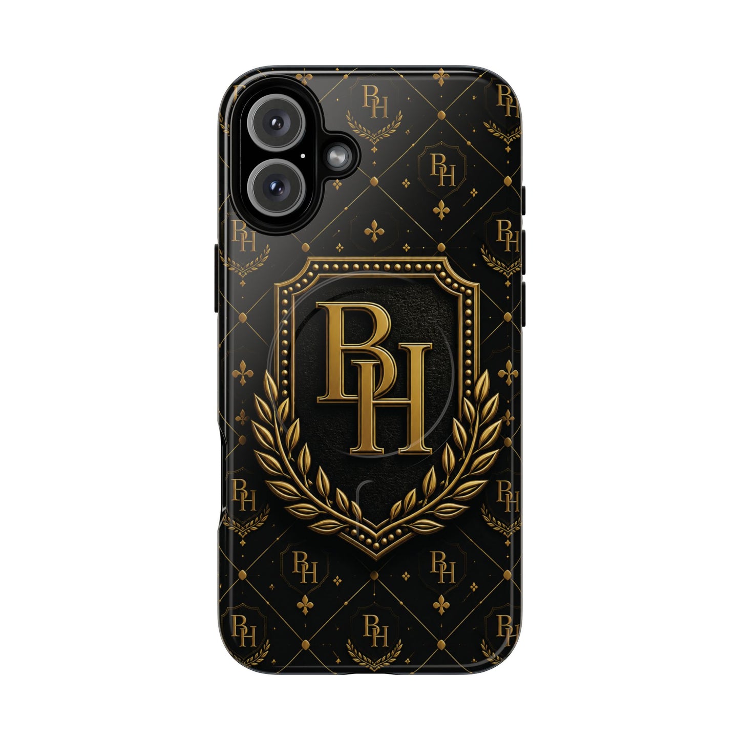 Luxury Monogram Tough Magnetic Phone Case — Gold RH Crest