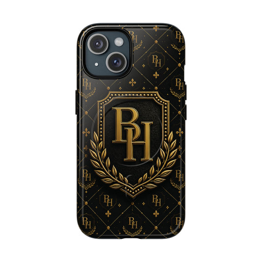 Luxury Monogram Tough Magnetic Phone Case — Gold RH Crest
