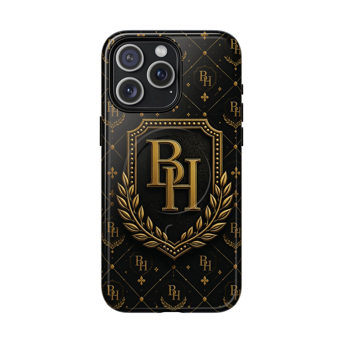 Luxury Monogram Tough Magnetic Phone Case — Gold RH Crest