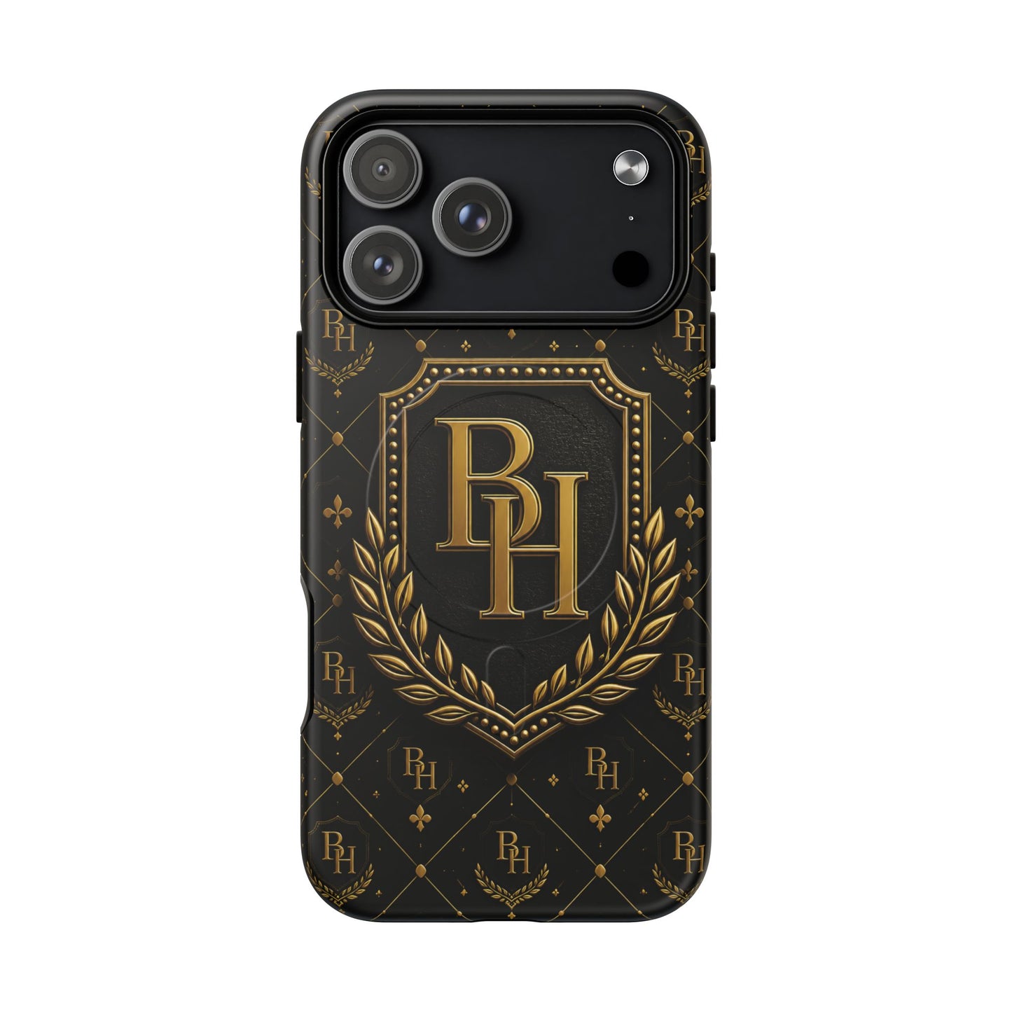 Luxury Monogram Tough Magnetic Phone Case — Gold RH Crest